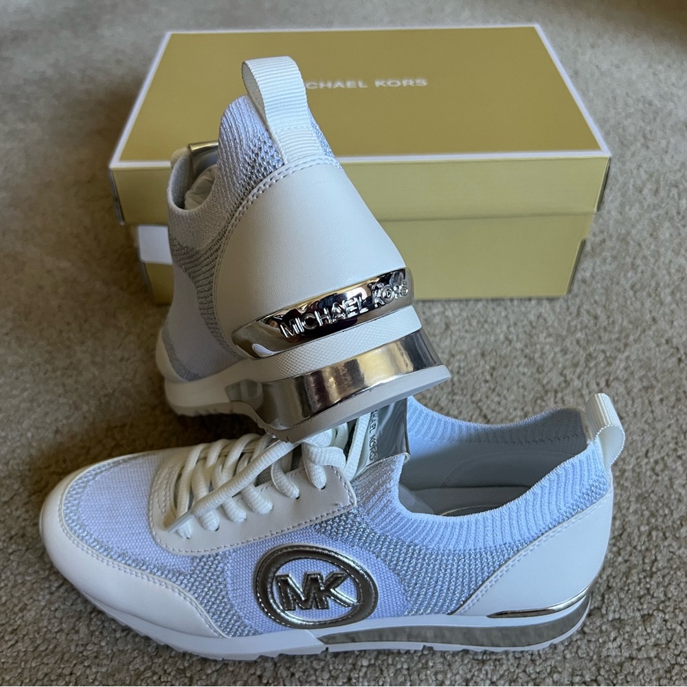 Michael Kors White and Cream Sneakers - Picture 3 of 6